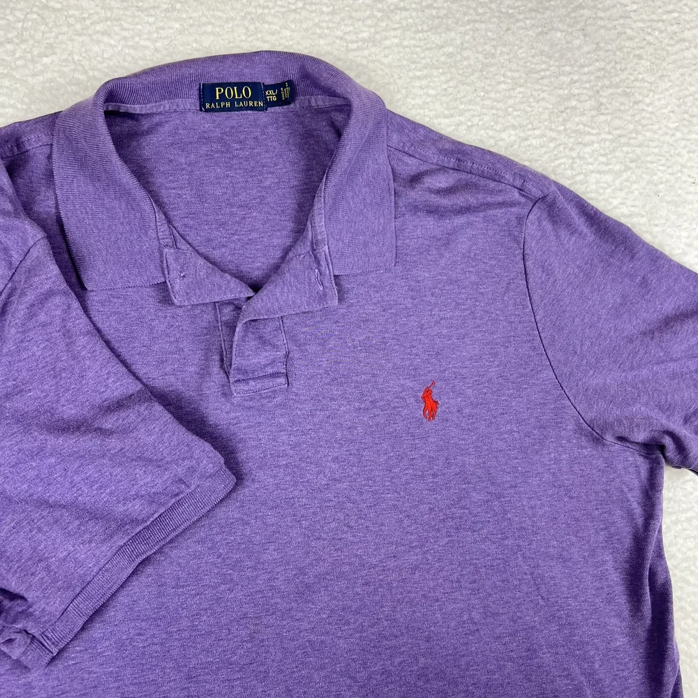 Polo Ralph Lauren Shirt Mens XXL Purple Short Sleeve Logo Preppy Pony Cotton